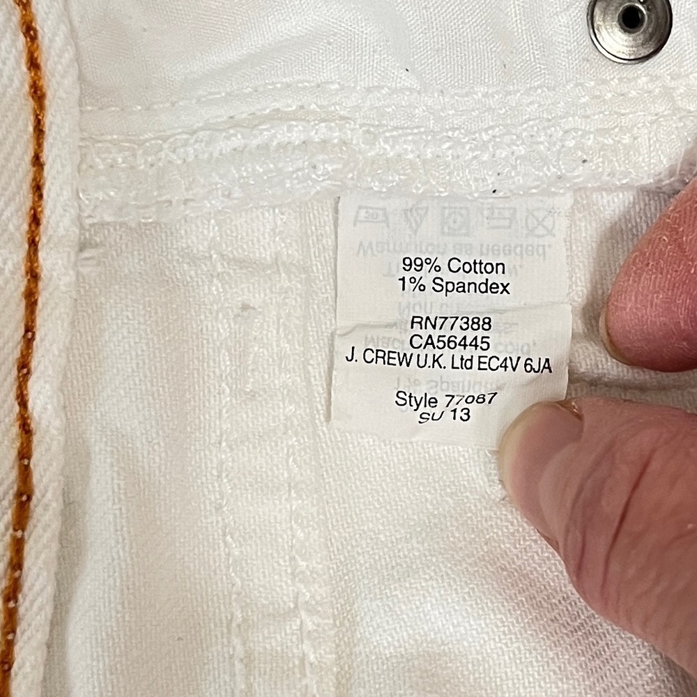 J. Crew Factory Toothpick Cropped Stretch White Denim Size 30 - Picture 9 of 12